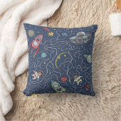 Cats and Rockets in Space Kids Kissen (Decke)