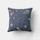 Cats and Rockets in Space Kids Kissen (Rückseite)