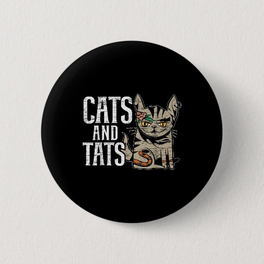 Cats And State Inking Tattoo Lover Tattooing Kitty Button (Vorderseite)