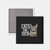 Cats And State Inking Tattoo Lover Tattooing Kitty Magnet (Vorderseite/Rückseite)