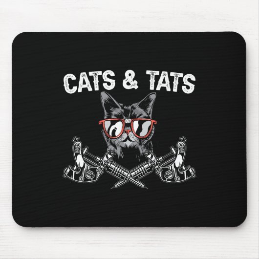 Cats And State Inking Tattoo Lover Tattooing Kitty Mousepad (Vorne)