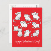 Cats Angels Happy Valentine's Day Postcard Postkarte (Vorne/Hinten)