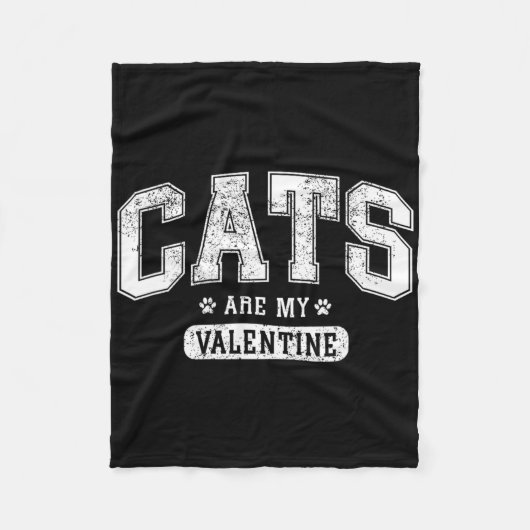 Cats Are My Valentine' Funny Cat Lover Valentine’s Fleecedecke (Vorderseite)