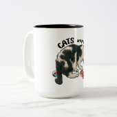 CATS are PEOPLE Too, Artwork of Cat and Marbles Zweifarbige Tasse (Vorderseite Links)