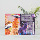 Cats, Bacons und ufos Einladung (Stehend Vorderseite)
