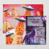 Cats, Bacons und ufos Einladung (Vorne/Hinten)