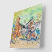 Cats Band, Louis Wain Quadratische Wanduhr (Winkel)