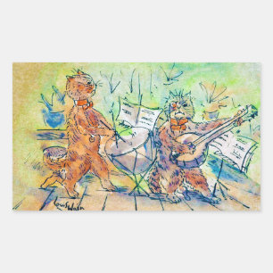 Cats Band, Louis Wain Rechteckiger Aufkleber