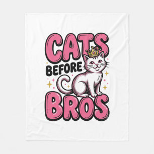 Cats Before Bros Vintage Cat Crown Shirt Design_1 Fleecedecke