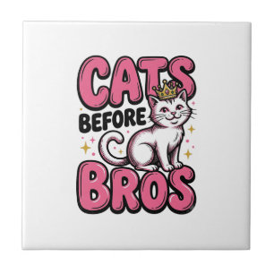 Cats Before Bros Vintage Cat Crown Shirt Design_1 Fliese