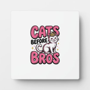 Cats Before Bros Vintage Cat Crown Shirt Design_1 Fotoplatte