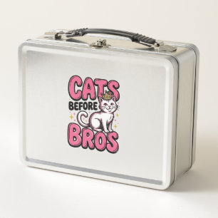 Cats Before Bros Vintage Cat Crown Shirt Design_1 Metall Brotdose