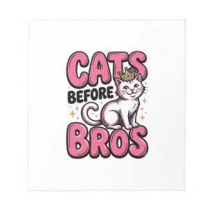 Cats Before Bros Vintage Cat Crown Shirt Design_1 Notizblock