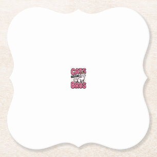 Cats Before Bros Vintage Cat Crown Shirt Design_1 Untersetzer