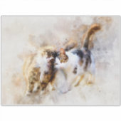 Cats Best Friends Forever Aquarell Aufkleber (Vorderseite)