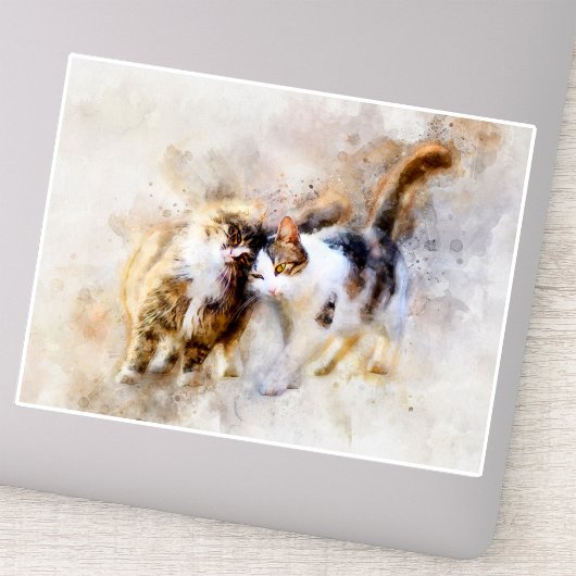 Cats Best Friends Forever Aquarell Aufkleber