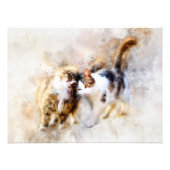 Cats Best Friends Forever Aquarell Fotodruck (Vorne)