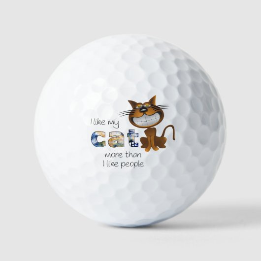 "Cats Better Company Than Men" Stylish Artwork Golfball (Vorderseite)