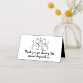 Cats Black Wedding Brautparty Danke, Kitty Platzkarte (Vorderseite)