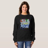 Cats Bless Home Graphic Patchwork Cat Sweatshirt (Vorne ganz)