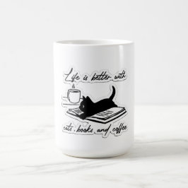 Cats, books and coffee kaffeetasse