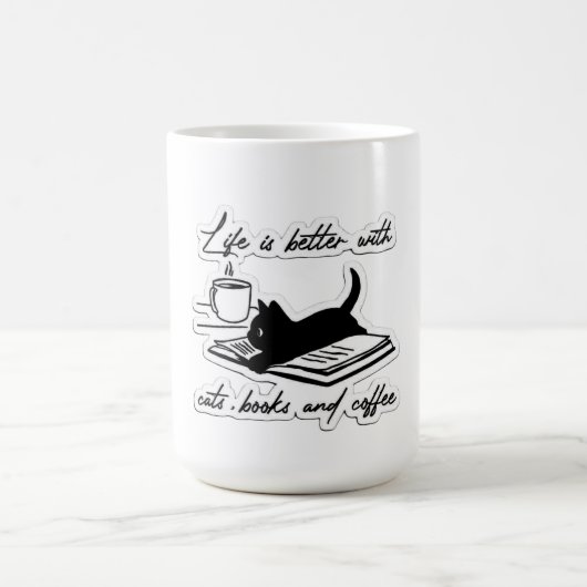 Cats, books and coffee kaffeetasse (Mittel)