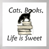 Cats Books Life is Sweet Poster (Vorne)