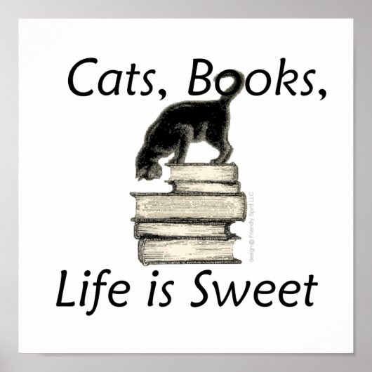 Cats Books Life is Sweet Poster (Vorne)