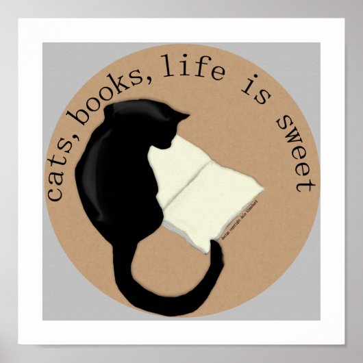 Cats Books Life is Sweet v2 Poster (Vorne)