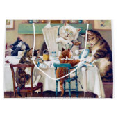 Cat's Breakfast Time, Louis Wain Große Geschenktüte (Vorderseite)