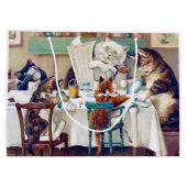 Cat's Breakfast Time, Louis Wain Große Geschenktüte (Rückseite)