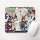 Cat's Breakfast Time, Louis Wain Mousepad (Mit Mouse)
