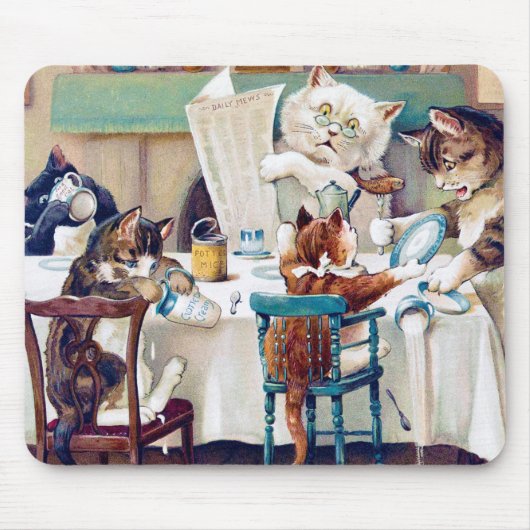 Cat's Breakfast Time, Louis Wain Mousepad (Vorne)