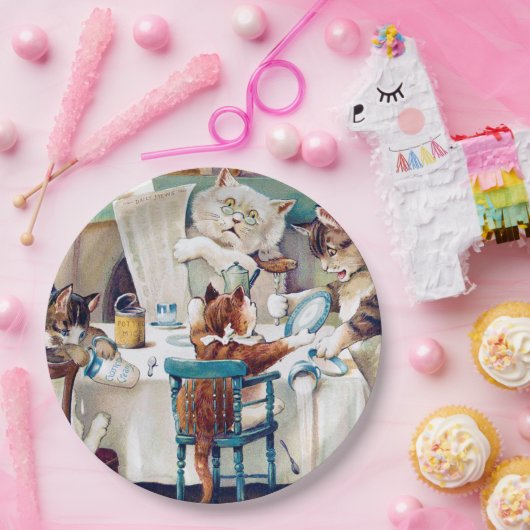 Cat's Breakfast Time, Louis Wain Pappteller (Party)