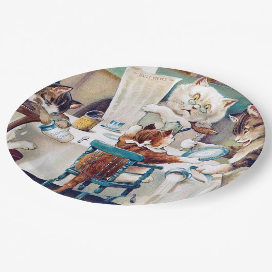 Cat's Breakfast Time, Louis Wain Pappteller (Schrägansicht)