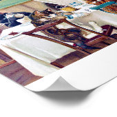 Cat's Breakfast Time, Louis Wain Poster (Ecke)