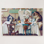Cat's Breakfast Time, Louis Wain Puzzle (Horizontal)