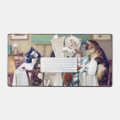 Cat's Breakfast Time, Louis Wain Schreibtischunterlage (Tastatur & Maus)