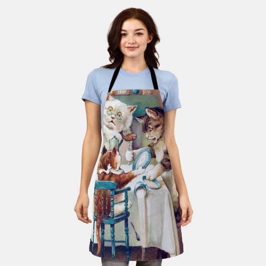 Cat's Breakfast Time, Louis Wain Schürze (Getragen)