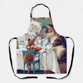 Cat's Breakfast Time, Louis Wain Schürze (Vorderseite)