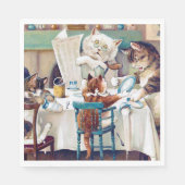 Cat's Breakfast Time, Louis Wain Serviette (Vorderseite)