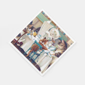 Cat's Breakfast Time, Louis Wain Serviette (Ecke)