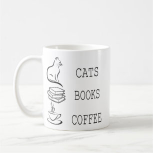 Cats Bücher Kaffee für Leser, die Kaffee Liebe Kaffeetasse