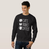 Cats Bücher Kaffeepause Zuhause Art Sweatshirt (Vorne ganz)