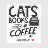 Cats Bücher Kaffeetypo Kostenvoranschlag Buchwürme Aufkleber (Blatt)