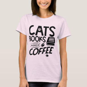 Cats Bücher Kaffeetyppografie Kostenvoranschlag Sp T-Shirt