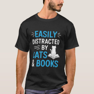 Cats Bücher Lover Design Funny Book Reading T-Shirt
