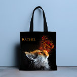 Cat's Butterfly Kisses Personalisiert Name Tasche<br><div class="desc">Dieses stilvolle Design zeigt eine Katze mit einem Schmetterling auf der Nase auf schwarzem Hintergrund. Personalisieren Sie Ihren Namen, indem Sie den Text in der angegebenen Textbox bearbeiten. #cat #butterfly #niedlich #kitten #animal #nature #personalisiert #name #Tasche #bags #accessoires #gifts #handbags #addyourown #shopping #giftsforher #feminine #girine #giric #stylish #elegant #elegant #elegant...</div>