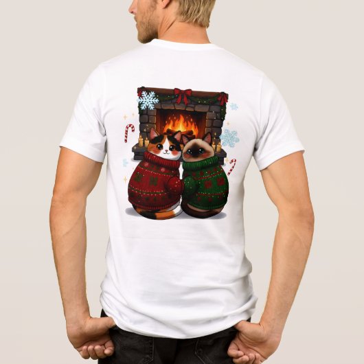 Cats by the Fireplace Tri-Blend Shirt (Rückseite)