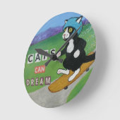 Cats Can Dream Wall Clock Runde Wanduhr (Winkel)